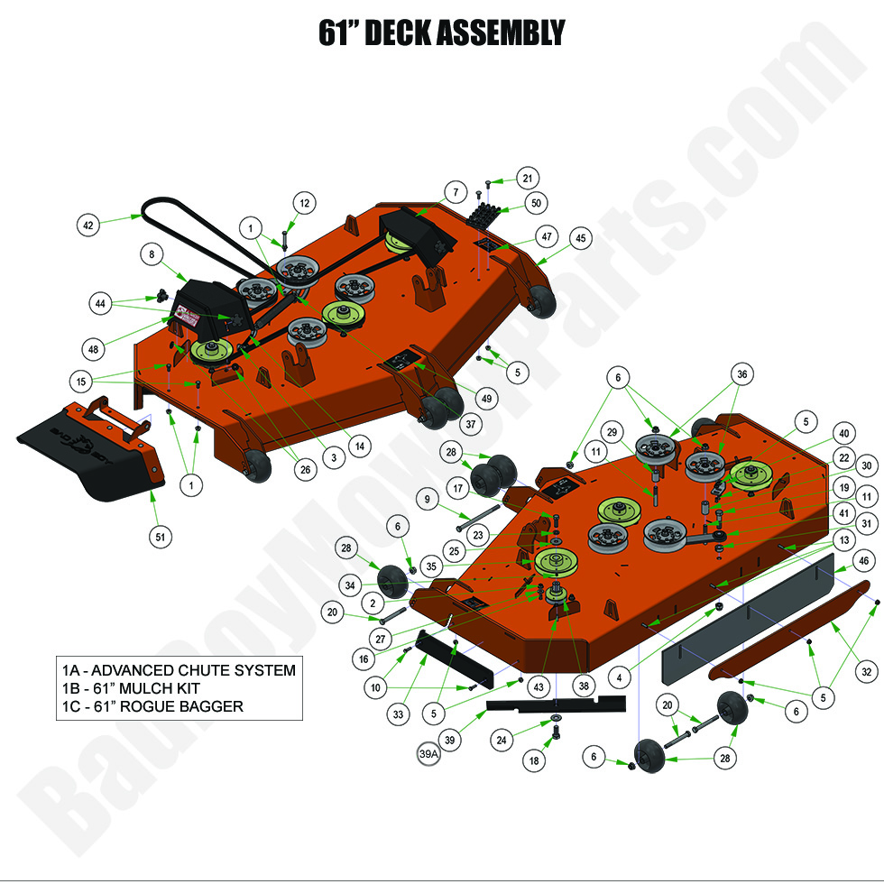 3565 - Bad Boy Mower Parts Lookup > 2024 > Rogue > 61\" Deck Assembly